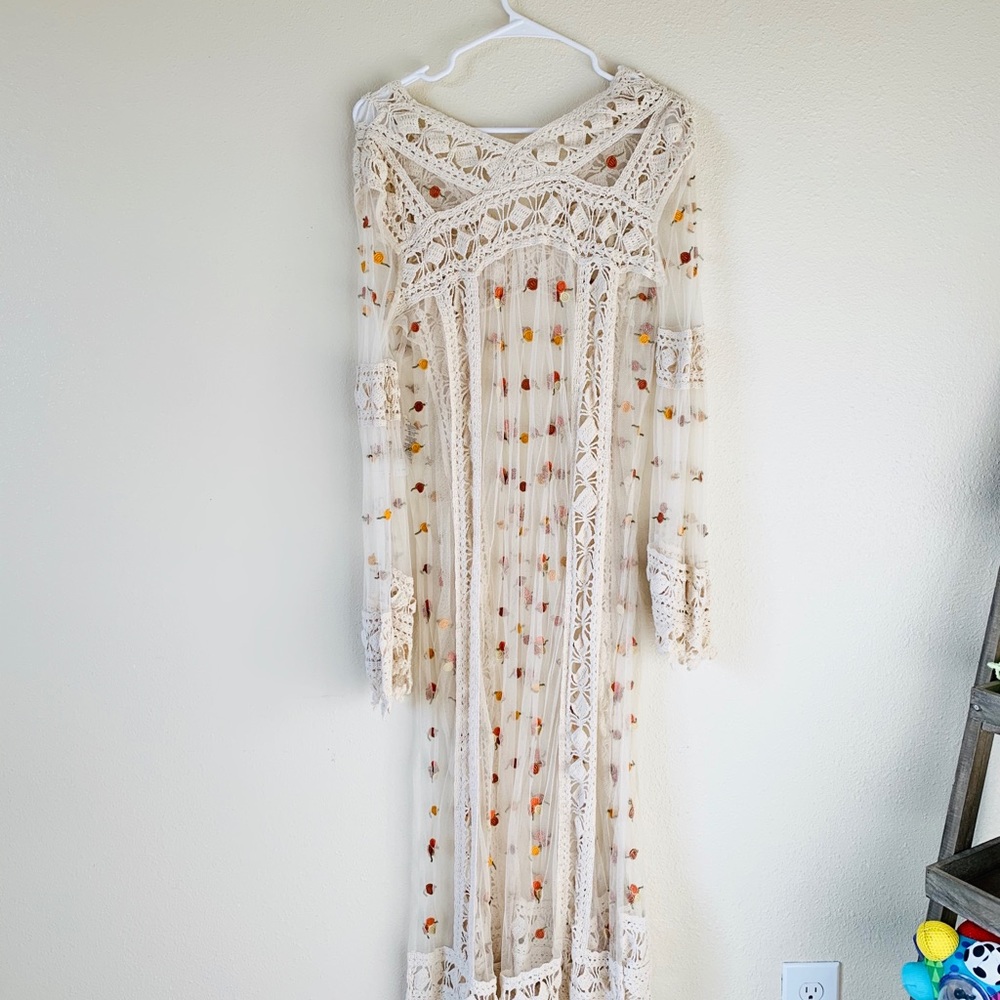 Free People Sheer Embroidered Crotchet Maxi Dress - Picture 6 of 8